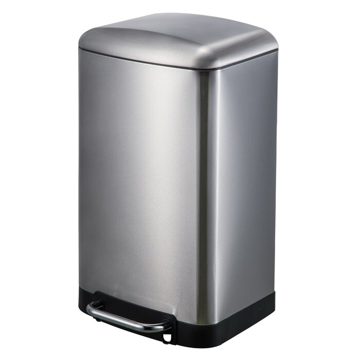 Stainless Steel 8 Gallon Step On Trash Can 